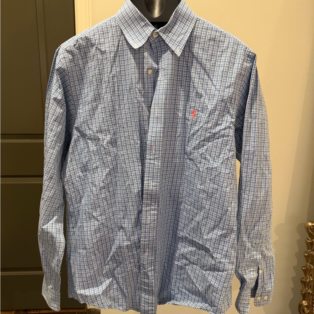 Ralph Lauren Blue Plaid Men's Button-down Shirt